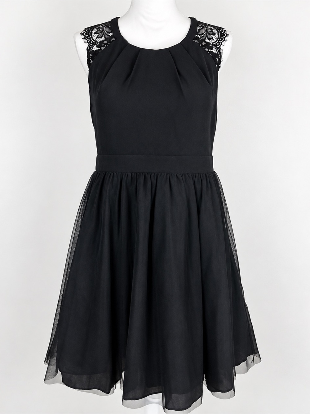 Dear Moon Black Fit & Flare Dress NWT Lace Cutout Juniors Size 13
